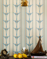DANUBE STRIPE Blue Wallpaper (WP30156) by Mind The Gap | WP30156 | THE WETLANDS | 1 roll x 52 x 1000 cm / 20.5x393.7 in | 0.52m / 20.5in | 10m / 393.7in | 5.20sqm / 55.9sq ft | 52cm / 20.5in | Taupe, Black, Blue | Non-woven Satin | Paste the wall | 1 roll in a box | Fabric Carolina | https://www.fabriccarolina.com/