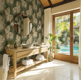 Karma Evening Green AG60204 by Seabrook Designs Wallpaper Bali Tropical Nonwoven United States 60.75 sq ft 27" Seabrook Wallpaper - Fabric Carolina -