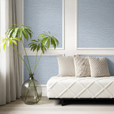 Darma Ocean Blue AG61502 by Seabrook Designs Wallpaper Bali Tropical 20 oz. Type II Vinyl United States 60.75 sq ft 27" Seabrook Wallpaper - Fabric Carolina -