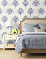 Harta Ocean Blue AG61902 by Seabrook Designs Wallpaper Bali Tropical 20 oz. Type II Vinyl United States 60.75 sq ft 27" Seabrook Wallpaper - Fabric Carolina -