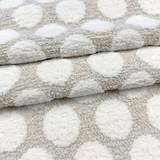 Domino Latte by Magnolia Designer Fabric Required Minimum Quantity Purchase: 2 yards Content: 92% POLYESTER, 8% COTTON Origin: INDIA Performance: 50,000+ WYZ Repeat: Horizontal: 2.25 and Vertical: 3.25 Width: 54 Uses: Upholstery