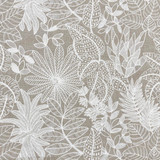 Lydia Flax by Magnolia Designer Fabric Required Minimum Quantity Purchase: 2 yards Content: 100% LINEN, INCL EMB Origin: INDIA Performance: Repeat: Horizontal: 25 and Vertical: 19 Width: 52 Uses: Drapery, Multipurpose