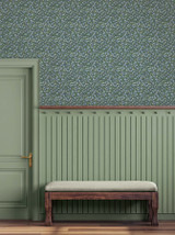 Sylvie Navy Wallpaper by Rifle Paper Co. Rifle Paper Co. Covers about 60.8 square feet 27-in by 27-ft long roll Unpasted 12.62 - Fabric Carolina -