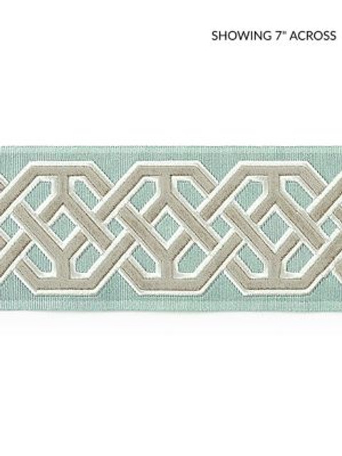 <p>Beaufort Velvet Tape Aquamarine SCT33220002 by Scalamandre Trim</p><p><strong>Required Minimum Quantity Purchase: Fabrics by the yard 1 YARD MINIMUM </p><p>Book: CHINOIS CHIC</p><p>Content: 49% RAYON 27% POLYESTER 24% FIBRANNE</p><p>Origin: CHINA</p><p>Performance: LIGHT DUTY</p><p>Repeat: Horizontal: 2.125" and Vertical: </p><p>Width: 3.25</p>