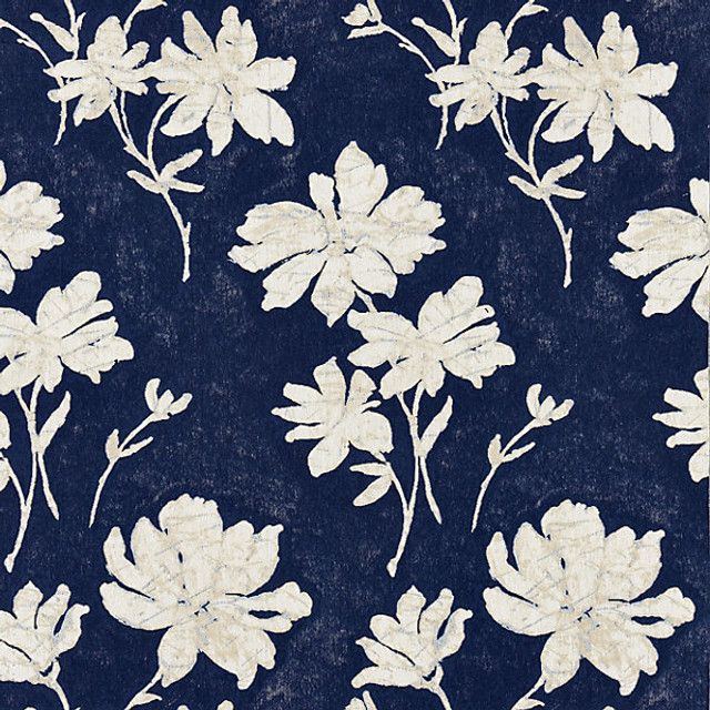 Flore Batik/Indigo 27082-002 by Scalamandre Fabric FALL 2016 STOCKED AT 100% COTTON ITALY MEDIUM DUTY Horizontal: 23.625" and Vertical: 13.375" 54" - Fabric Carolina -
