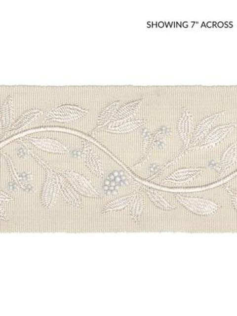 <p>Laurel Embroidered Tape Vellum SCT32920001 by Scalamandre Trim</p><p><strong>Required Minimum Quantity Purchase: Fabrics by the yard 1 YARD MINIMUM </p><p>Book: MODERN LUXURY</p><p>Content: 50% VISCOSE 35% GLASS 15% METALLIC</p><p>Origin: INDIA</p><p>Performance: LIGHT DUTY</p><p>Repeat: Horizontal: 7.5" and Vertical: </p><p>Width: 3.75</p>