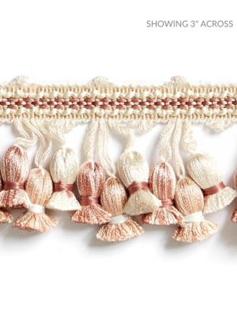 <p>Newport Tassel Fringe Blush SCFT1103M0014 by Scalamandre Trim</p><p><strong>Required Minimum Quantity Purchase: Fabrics by the yard 1 YARD MINIMUM </p><p>Book: BOTANICA</p><p>Content: 50% FIBRANNE 41% RAYON, 9% POLYESTER</p><p>Origin: CHINA</p><p>Performance: LIGHT DUTY</p><p>Repeat: Horizontal: and Vertical: </p><p>Width: 2</p>