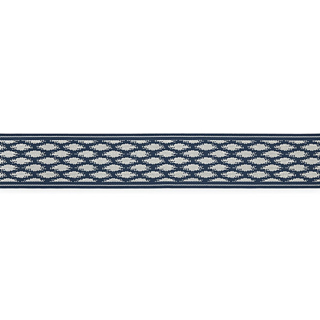 Patara Ikat Tape/Indigo T3307-004 by Scalamandre Trim Trim STOCKED AT 100% POLYOLEFIN UNITED KINGDOM HEAVY DUTY Horizontal: 1.5" and Vertical: 2.5" - Fabric Carolina -