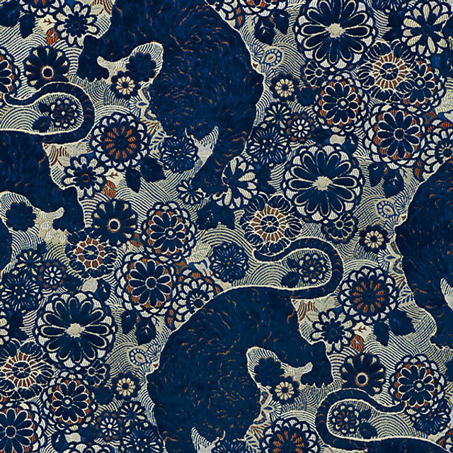 Siberian Tiger/Sapphire Flame 18V1-002 by Old World Weavers Fabric TUNDRA STOCKED AT SCALAMANDRE WAREHOUSE 42% POLYESTER|30% VISCOSE|28% MAKO COTTON|PILE: 100% VISCOSE ITALY MEDIUM DUTY Horizontal: 32" and Vertical: 27.5" 55" - Fabric Carolina -