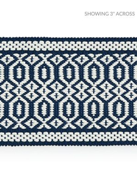 <p>Tulum Diamond Tape Indigo SCT33120004 by Scalamandre Trim</p><p><strong>Required Minimum Quantity Purchase: Fabrics by the yard 1 YARD MINIMUM </p><p>Book: ISOLA INDOOR / OUTDOOR</p><p>Content: 100% POLYOLEFIN</p><p>Origin: UNITED KINGDOM</p><p>Performance: HEAVY DUTY</p><p>Repeat: Horizontal: .5" and Vertical: </p><p>Width: 2.38</p>