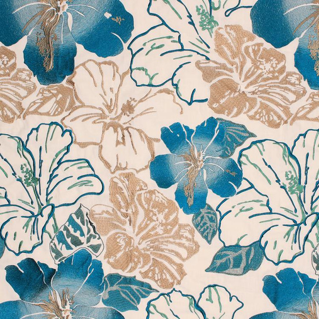 Floral Splendor Teal by RM CoCo Fabric