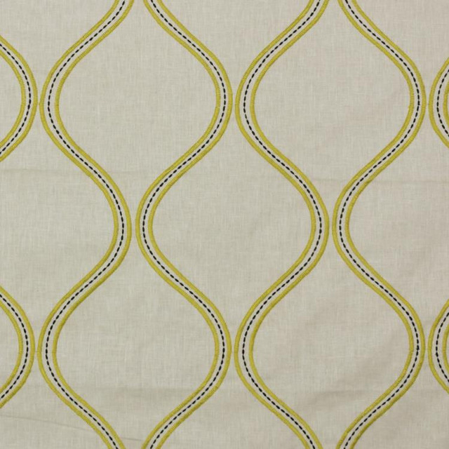 Stitchery Trellis Mustard Seed by RM CoCo Fabric 2018 Spring - Prive Collection 60% Poly 40% Cot Emb: 100% Poly - Dry clean only Horizontal: 9 and Vertical: 11.5 55 - Fabric Carolina -