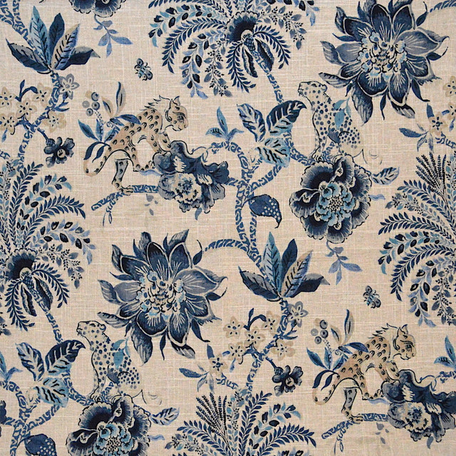 Meow Indigo by Magnolia Fabric - 55Lin/45Ctn China 15000 Horizontal: 27 and Vertical: 25.25 54" - Fabric Carolina -