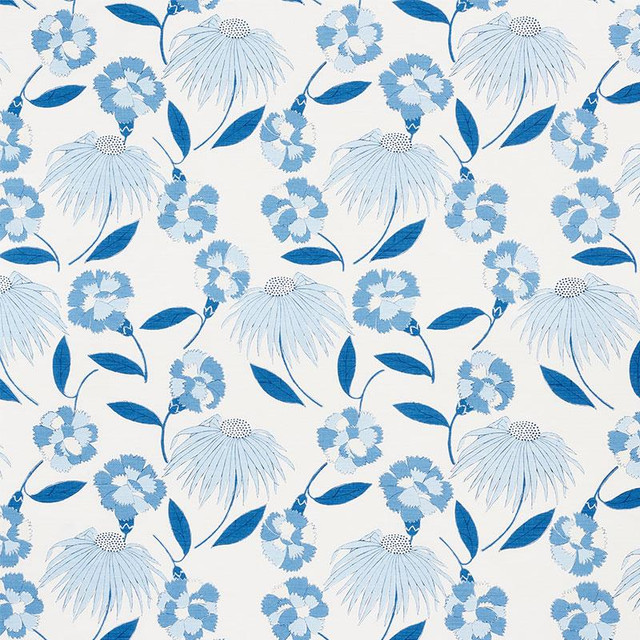 Bouquet Toss Afternoon Blue 177852 by Schumacher Fabric Celerie Kemble 13.5" - Fabric Carolina - Bouquet Toss Afternoon Blue 177852 by Schumacher Fabric Celerie Kemble 13.5" - Fabric Carolina -