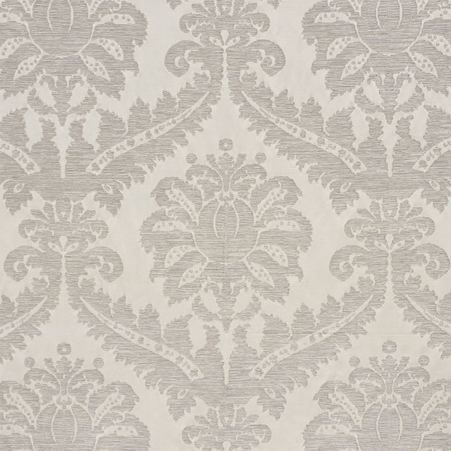 Crawford Damask Platinum 75150 by Schumacher Fabric Relaxed-Glamour 60% Viscose, 40% Cotton - Horizontal: 27.5 and Vertical: 34.5 54.5 - Fabric Carolina -