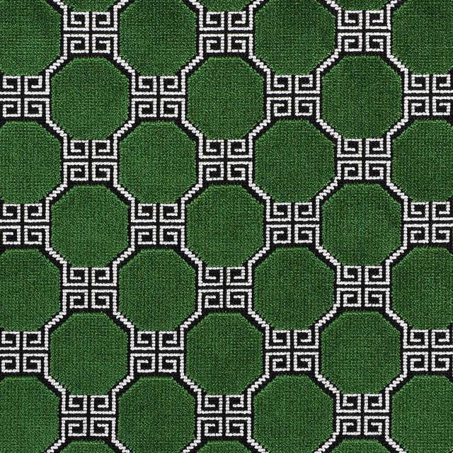 Octavia Velvet Emerald 72792 by Schumacher Fabric Orient Express 2.5" - Fabric Carolina -