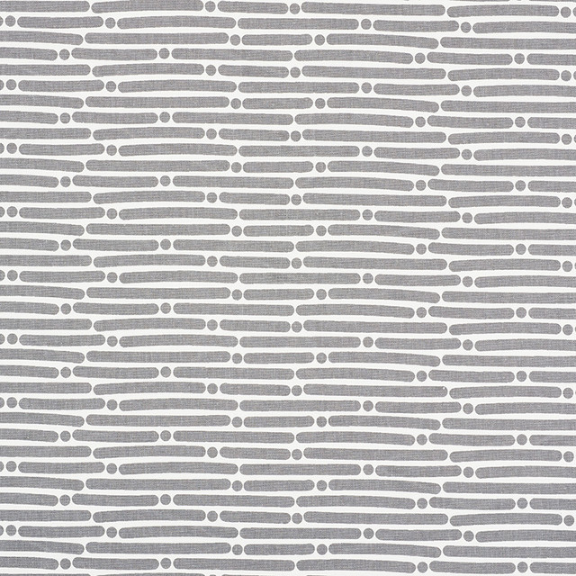 Dot Dash Grey 177104 by Schumacher Fabric Prints-By-Studio-Bon 100% Cotton - Horizontal: 9 and Vertical: 1.5 53.75 - Fabric Carolina -