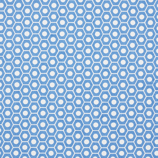 Queen B French Blue 177076 by Schumacher Fabric Prints-By-Studio-Bon 100% Cotton - Horizontal: 1.25 and Vertical: 3/4- 54 - Fabric Carolina -