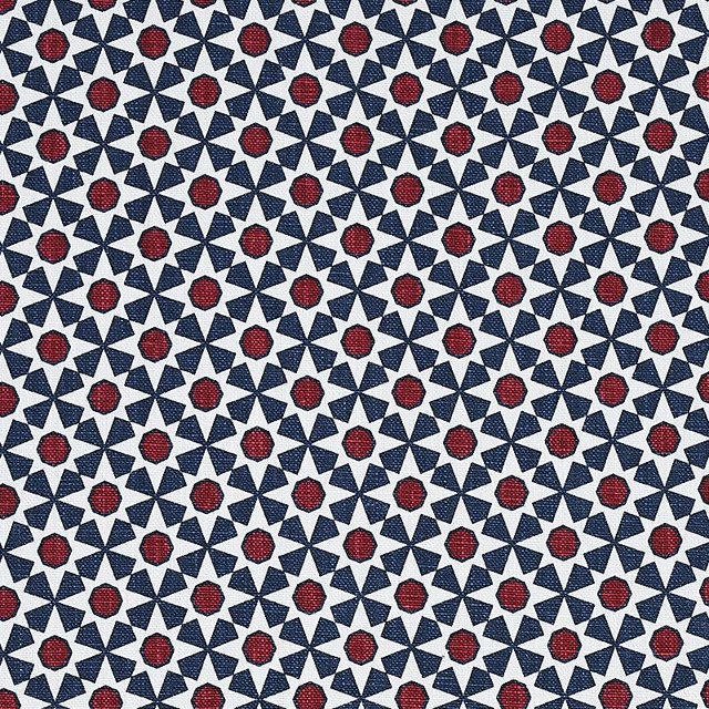 Serendipity Navy & Red 176423 by Schumacher Fabric Clique 2.75" - Fabric Carolina -