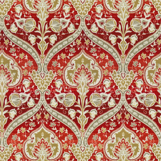 Flambeau 1 Tile by Stout Fabric Rainbow Library Blosom/Cranberry 50% Spun Viscose 50% Polyester CHINA WYZENBEEK 10 000 DOUBLE RUB WEAR TEST (MEDIUM DUTY) Horizontal: 28 and Vertical: 27.5 54 in - Fabric Carolina -