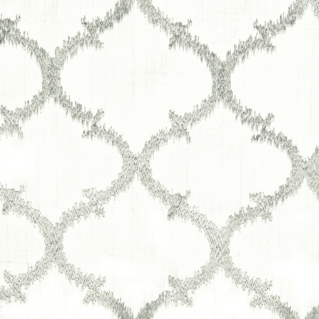 Eavesdrop 2 Chrome by Stout Fabric Rainbow Library Chrome/Nickel 98% Polyester 2% Nylon Rayon Embroidery CHINA FLAME RETARDANT-U.F.A.C. CLASS 1 (OR A) Horizontal: 4 and Vertical: 3.75 51 in - Fabric Carolina -