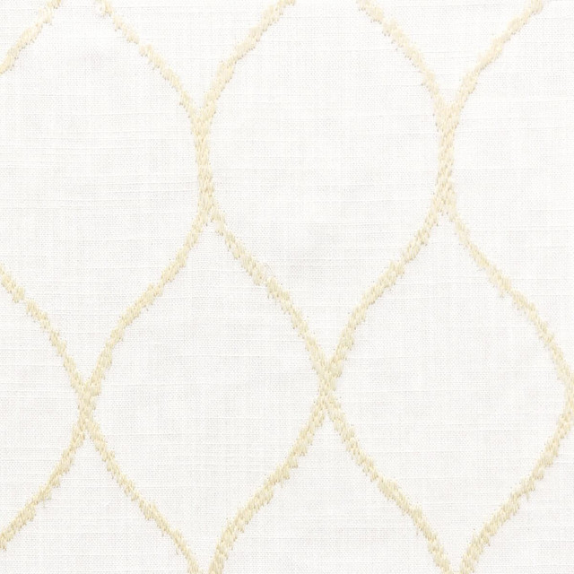 Satisfy 1 Chardonnay by Stout Fabric Color My Window Embroidery/Snow 100% Polyester CHINA Horizontal: 3.375 and Vertical: 6.375 54 in - Fabric Carolina -