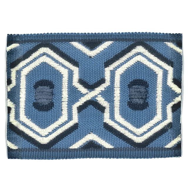 Humor 1 Blue by Stout Trim New World Trim Volume Ii 100% Spun Viscose CHINA Horizontal: 1.75 and Vertical: 0 2.75 in - Fabric Carolina -