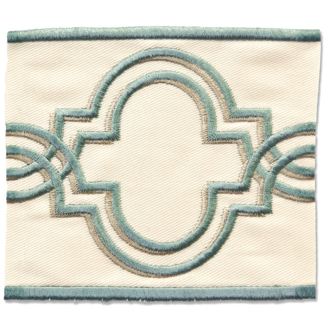 Cannes 2 Porcelain by Stout Trim New World Tapes & Borders 65% Cotton 35% Spun Viscose CHINA Horizontal: 4 and Vertical: 0 3.38 in - Fabric Carolina -