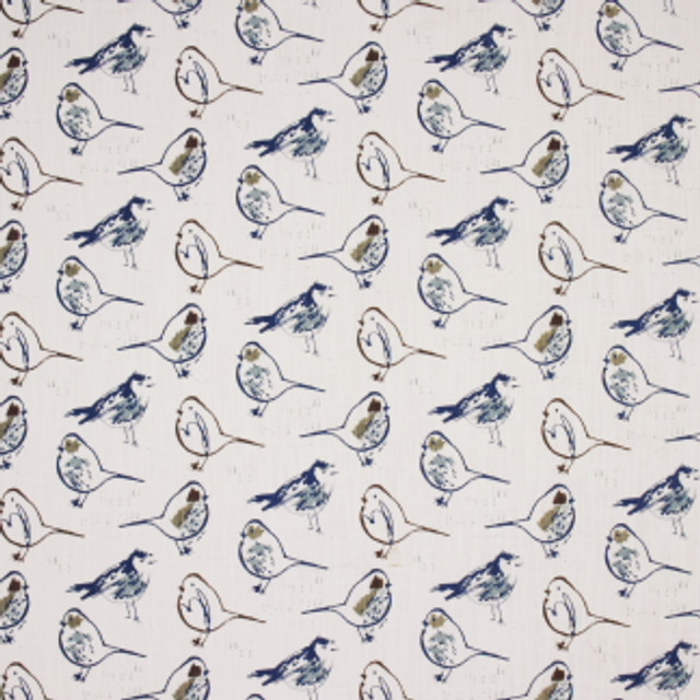 Bird Bath Regal Blue by Carole Fabric Reflection Pool 100% Cotton USA Passes 15,000 Double Rubs Wyzenbeek Horizontal: 18 3/4" and Vertical: 8 3/4" 54" - Fabric Carolina -