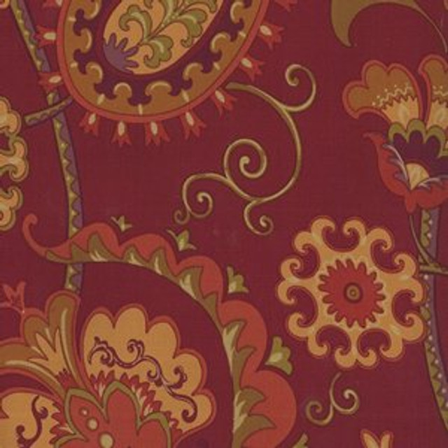 Maypole Cinnabar by Norbar Fabric 100% COTTON TWILL S. KOREA 27"V 13 1/2"H 54" - Fabric Carolina - Maypole Cinnabar by Norbar Fabric 100% COTTON TWILL S. KOREA 27"V 13 1/2"H 54" - Fabric Carolina -