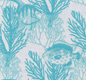 Odyssey Turquoise 65 by Norbar Fabric INSIDE OUT 100% SOLUTION DYED ACRYLIC GERMANY 13"V 14"H 54 - Fabric Carolina -