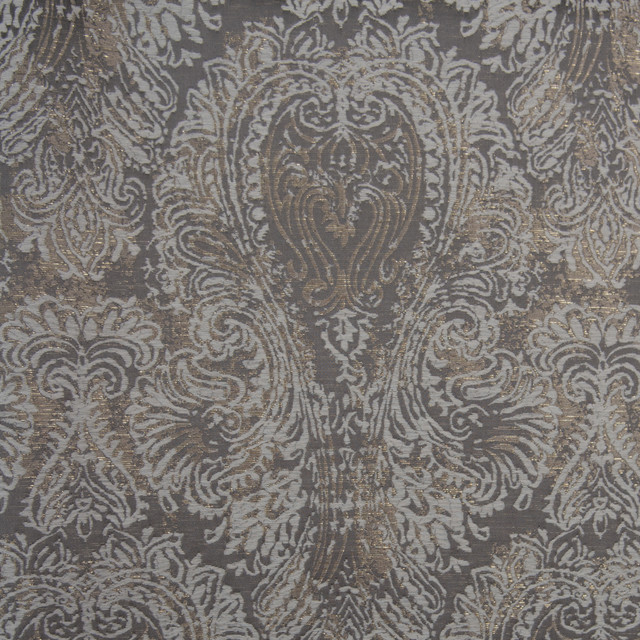 Mandolin Ash by Norbar Fabric PARAMOUNT 100% POLYESTER AND LUREX CHINA 19"V 28 1/2"H 114 - Fabric Carolina -