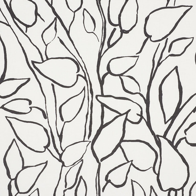 Solandra Vine Black 178702 by Schumacher Fabric FREEHAND See Sample INDIA - </p><p>Repeat: Horizontal: 26 7/8" (68CM) and Vertical: 24 1/2" (62CM) 54 1/4" (138CM) - Fabric Carolina -