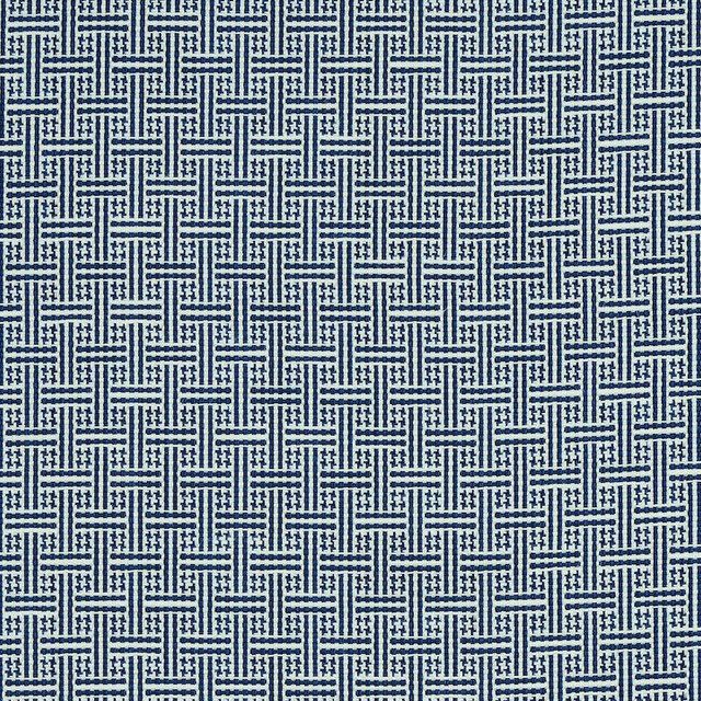 Brickell Indoor/Outdoor Navy 75936 by Schumacher Fabric Indoor/Outdoor: Prints & Wovens 1.0" - Fabric Carolina -