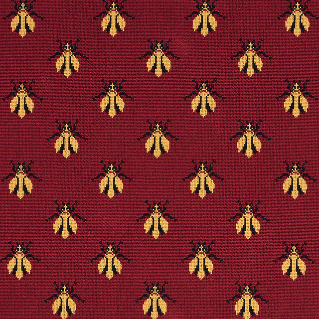 Bee Epingle Red 77410 by Schumacher Fabric CUT & PATTERNED VELVETS See Sample BELGIUM HEAVY DURABILITY </p><p>Repeat: Horizontal: 4 1/2" (11CM) and Vertical: 4" (10CM) 54" (137CM) - Fabric Carolina -