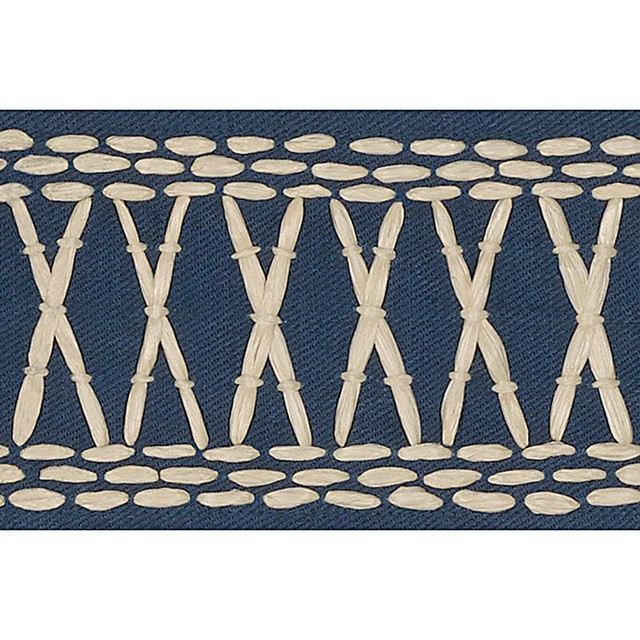 Tikki Tape Marine 69301 by Schumacher Trim Mary Mcdonald 1.0" - Fabric Carolina - Tikki Tape Marine 69301 by Schumacher Trim Mary Mcdonald 1.0" - Fabric Carolina -