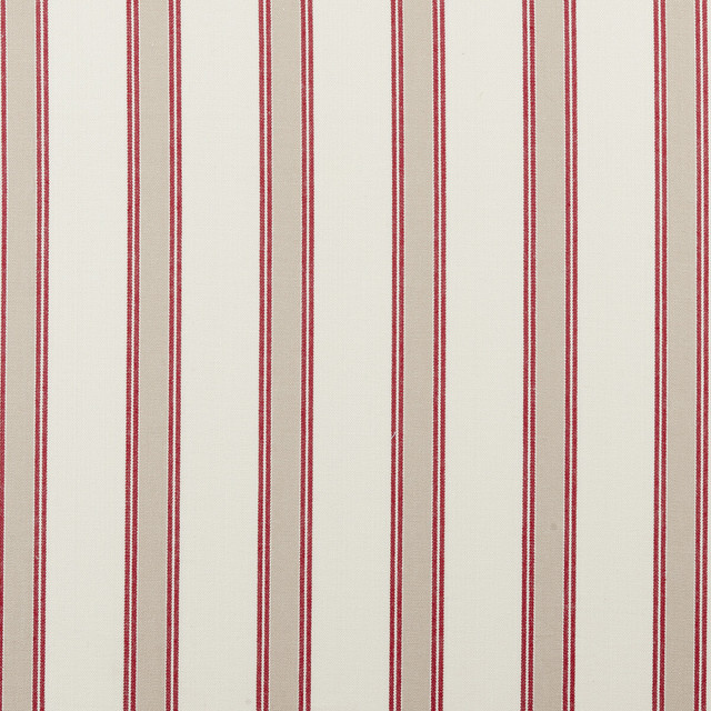 Oxford Red by Clarke And Clarke Fabric CLARKE & CLARKE TICKING STRIPES COTTON - 100% India MEDIUM Horizontal: 2.76 and Vertical: 0 55 - Fabric Carolina -