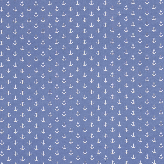 Anchors Blue by Clarke And Clarke Fabric CLARKE & CLARKE STORYBOOK COTTON - 100% India - Horizontal: 1.57 and Vertical: 1.34 54 - Fabric Carolina -