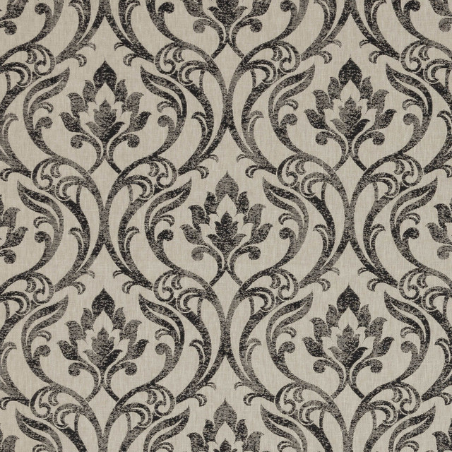 Leyburn Charcoal by Clarke And Clarke Fabric CLARKE & CLARKE RICHMOND POLYESTER - 58%;COTTON - 21%;VISCOSE - 21% India MEDIUM Horizontal: 13.46 and Vertical: 12.48 54 - Fabric Carolina -