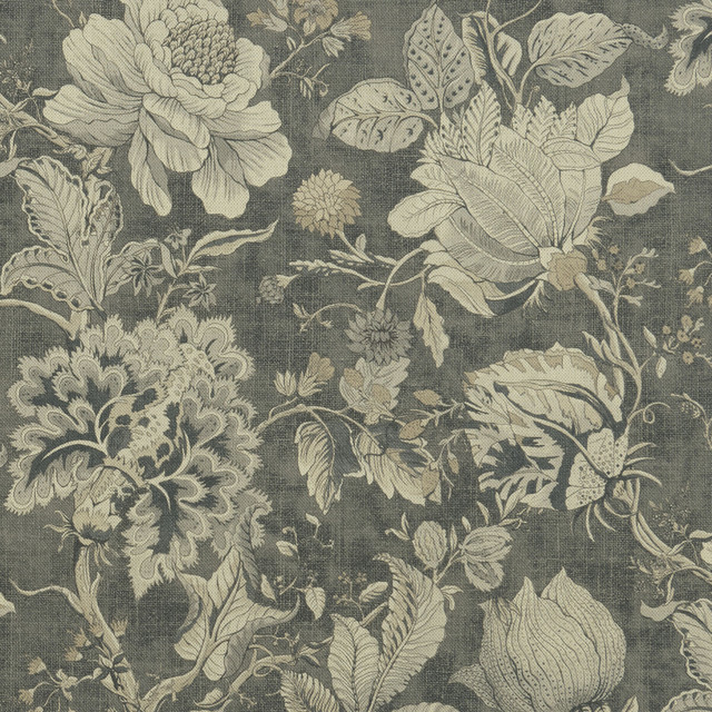 Sissinghurst Charcoal by Clarke And Clarke Fabric CLARKE & CLARKE CASTLE GARDEN COTTON - 60%;LINEN - 40% Spain HEAVY Horizontal: 36.02 and Vertical: 23.62 55 - Fabric Carolina -