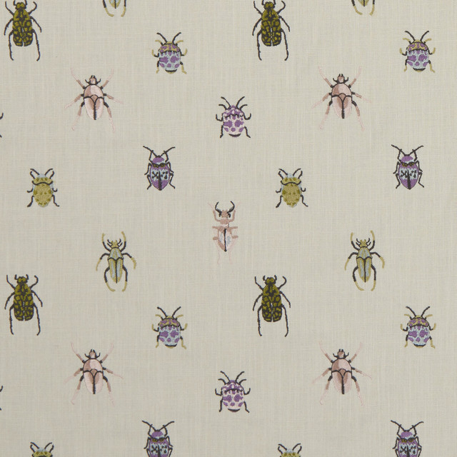 Beetle Multi by Clarke And Clarke Fabric CLARKE & CLARKE BOTANICA VISCOSE - 75%;LINEN - 25% India - Horizontal: 8.27 and Vertical: 9.06 54 - Fabric Carolina -