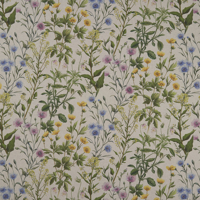 Buttercup Linen by Clarke And Clarke Fabric CLARKE & CLARKE COUNTRY GARDEN COTTON - 80%;POLYESTER - 20% Spain MEDIUM Horizontal: 35.43 and Vertical: 25.39 54 - Fabric Carolina -