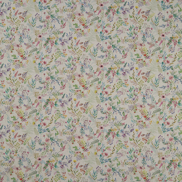 Forget Me Not Linen by Clarke And Clarke Fabric CLARKE & CLARKE COUNTRY GARDEN COTTON - 80%;POLYESTER - 20% Spain MEDIUM Horizontal: 26.97 and Vertical: 13.39 54 - Fabric Carolina -