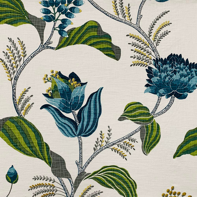 Vartan Peacock by Magnolia Fabric - 100% Cotton India 7500 Horizontal: 54 and Vertical: 33 56" - Fabric Carolina -