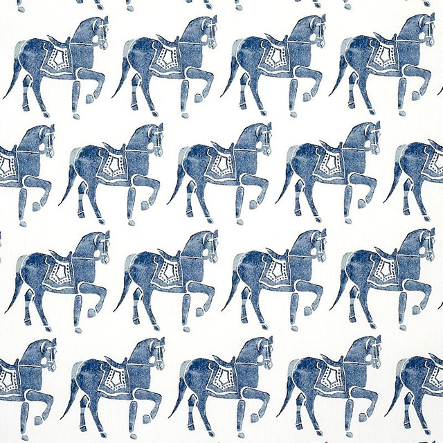 Marwari Horse Navy 179130 by Schumacher Fabric Molly Mahon 6.75" - Fabric Carolina - Marwari Horse Navy 179130 by Schumacher Fabric Molly Mahon 6.75" - Fabric Carolina -