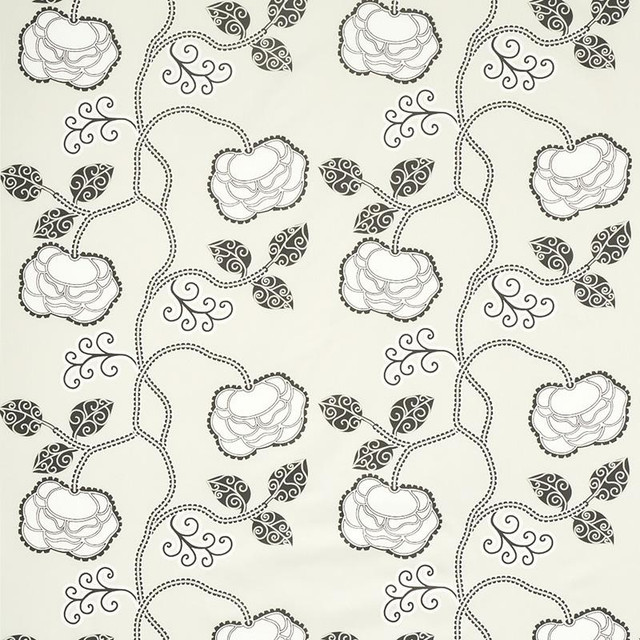 Queen Fruit Chintz Ebony Ivory 179541 by Schumacher Fabric Neisha Crosland 27.0" - Fabric Carolina -