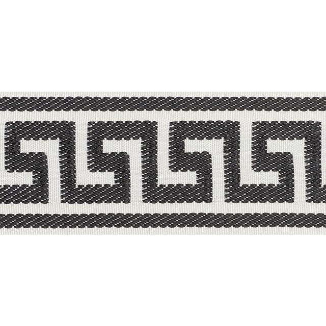 Etienne Silk Greek Key Wide Black 74705 by Schumacher Trim Perfect Basics: Trims - Fabric Carolina -