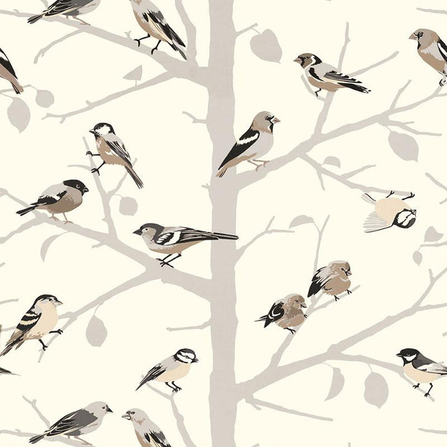 A-Twitter Winter 5005030 by Schumacher Wallpaper Exuberant Prints 27.0" - Fabric Carolina -