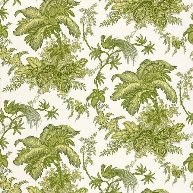 Coconut Grove Leaf 5004053 by Schumacher Wallpaper Classic Prints 13.5" - Fabric Carolina - Coconut Grove Leaf 5004053 by Schumacher Wallpaper Classic Prints 13.5" - Fabric Carolina -