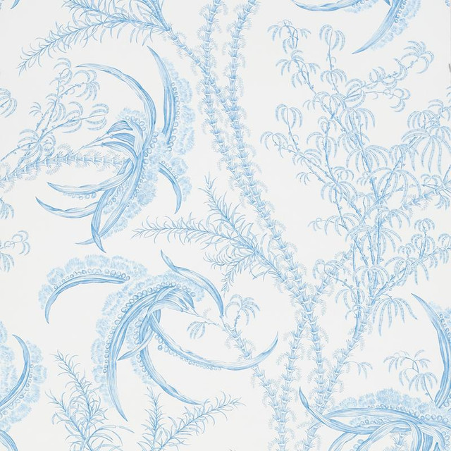 Ocean Toile Delft 5008720 by Schumacher Wallpaper Schumacher Classics 27.0" - Fabric Carolina - Ocean Toile Delft 5008720 by Schumacher Wallpaper Schumacher Classics 27.0" - Fabric Carolina -